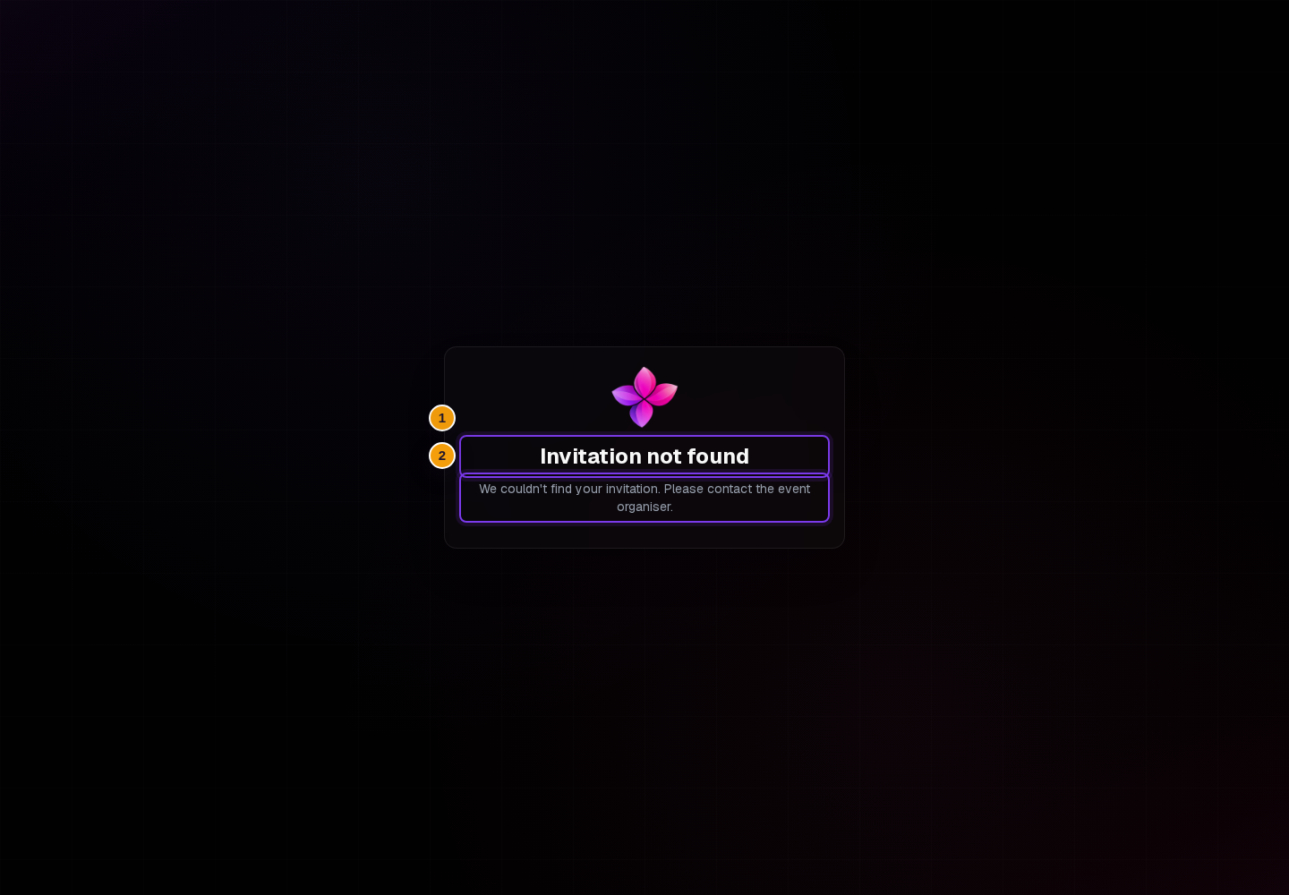 Invitation not found